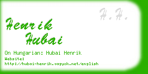 henrik hubai business card